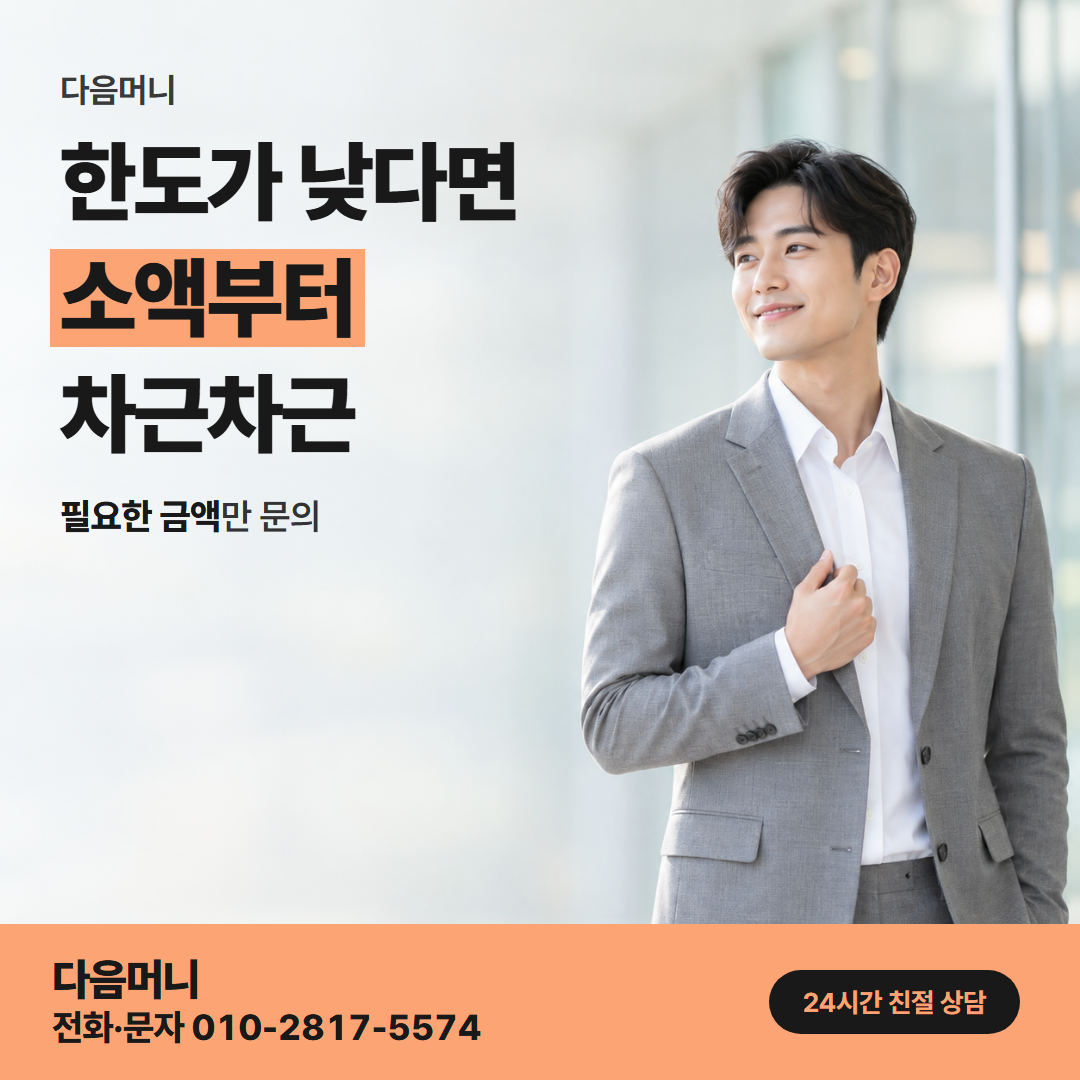 다음머니 신용카드할부대출 한도 확인 안내